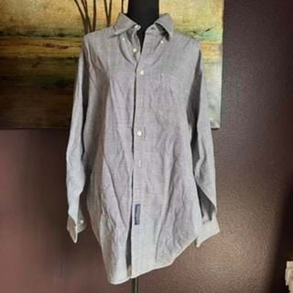 Vintage Tommy Hilfiger Club Twill Button-Up Shirt, XL, Black/White Plaid